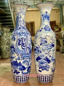 Lục bình sứ Phúc Đức cuốn thư nổi cao cấp