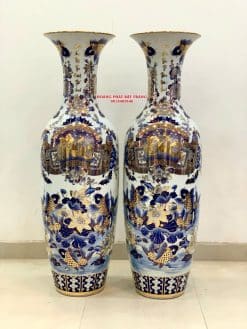 Lục bình sứ Phúc Đức câu đối vẽ vàng 24k