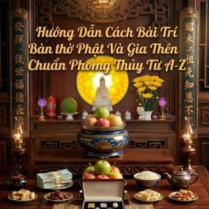 Hướng Dẫn Cách Bài Trí Bàn Thờ Phật Và Gia Tiên Chuẩn Phong Thủy Từ A-Z