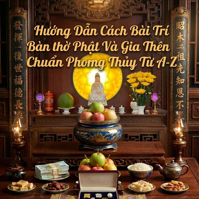 Hướng Dẫn Cách Bài Trí Bàn Thờ Phật Và Gia Tiên Chuẩn Phong Thủy Từ A-Z