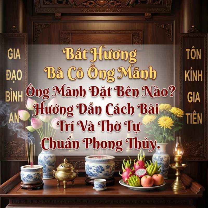 Bát Hương Bà Cô Ông Mãnh Đặt Bên Nào? Hướng Dẫn Cách Bài Trí Và Thờ Tự Chuẩn Phong Thủy