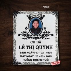 Bia mộ nền trắng, chữ đen, có ảnh, bia mộ sứ Bát Tràng