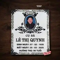 Bia mộ nền trắng, chữ đen, có ảnh, bia mộ sứ Bát Tràng