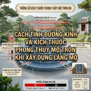 Cách tính đường kính và kích thước phong thủy mộ tròn khi xây dựng lăng mộ
