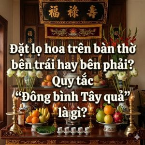Đặt lọ hoa trên bàn thờ bên trái hay bên phải? Quy tắc "Đông bình Tây quả" là gì?