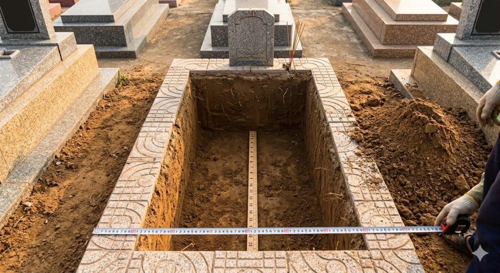 Kích thước huyệt mộ đào sẵn chuẩn phong thủy