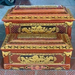 Quách tiểu sành Sen Vạn Phúc vẽ nhũ vàng cao cấp cỡ Đại QTSA103