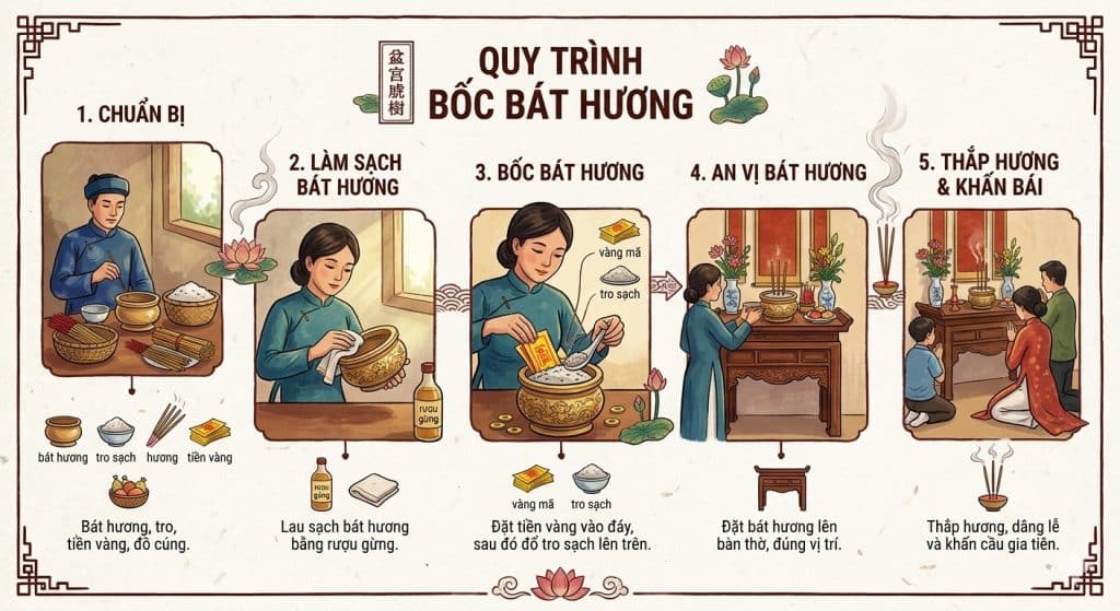 Quy trình bốc bát hương tại gia