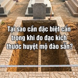 Tại sao cần đặc biệt cẩn trọng khi đo đạc kích thước huyệt mộ đào sẵn?