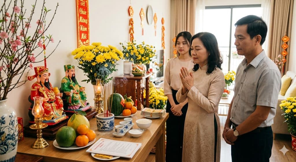 Văn khấn mùng 1 ban thờ thần tài