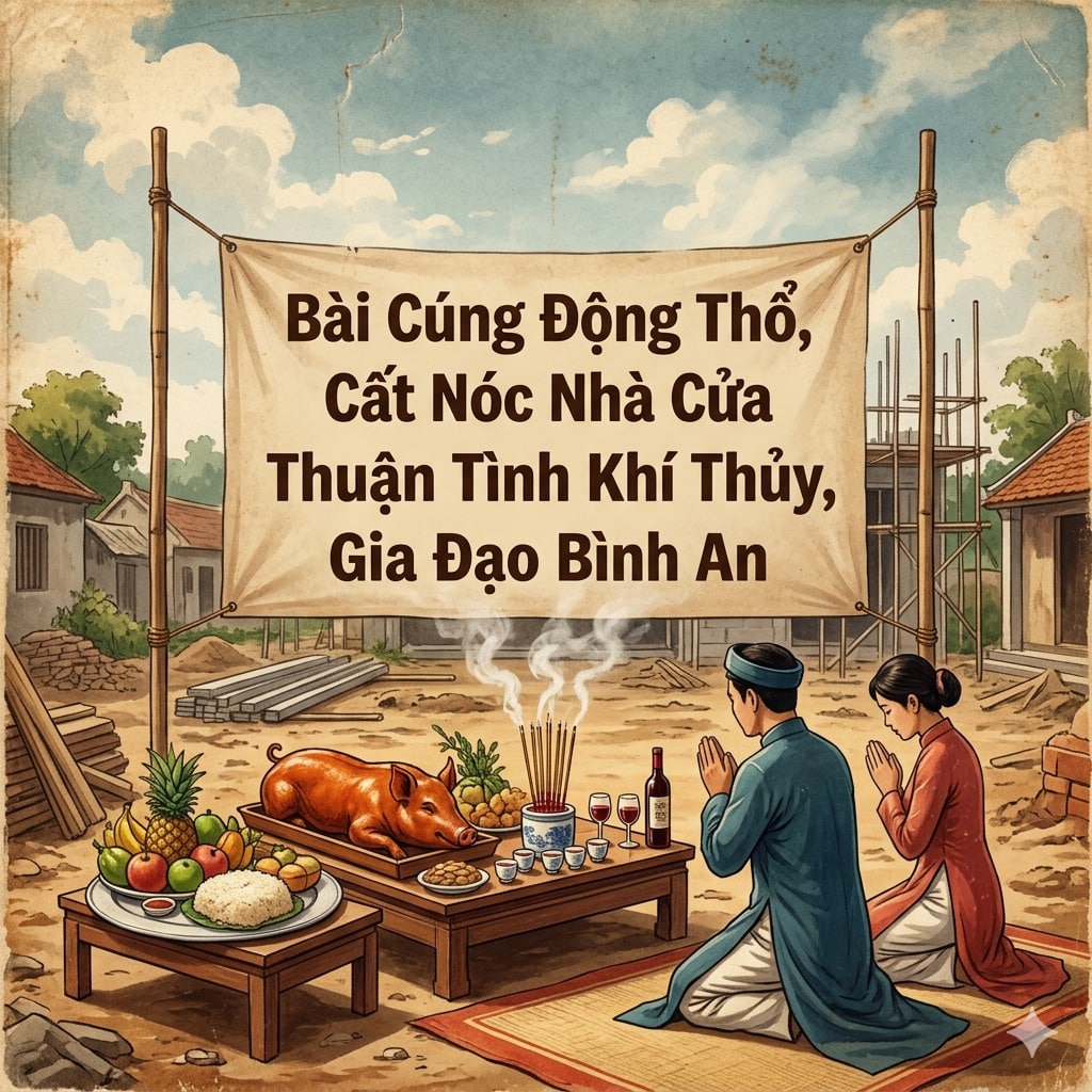 Bài Cúng Động Thổ, Cất Nóc Nhà Cửa Thuận Tình Khí Thủy, Gia Đạo Bình An