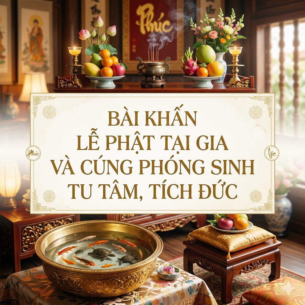 Bài Khấn Lễ Phật Tại Gia Và Cúng Phóng Sinh Tu Tâm, Tích Đức