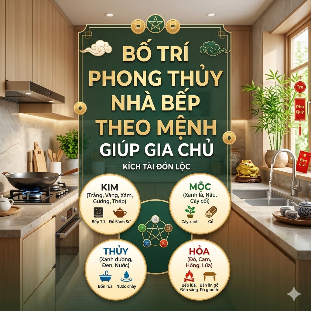 Bố Trí Phong Thủy Nhà Bếp Theo Mệnh Giúp Gia Chủ Kích Tài Đón Lộc