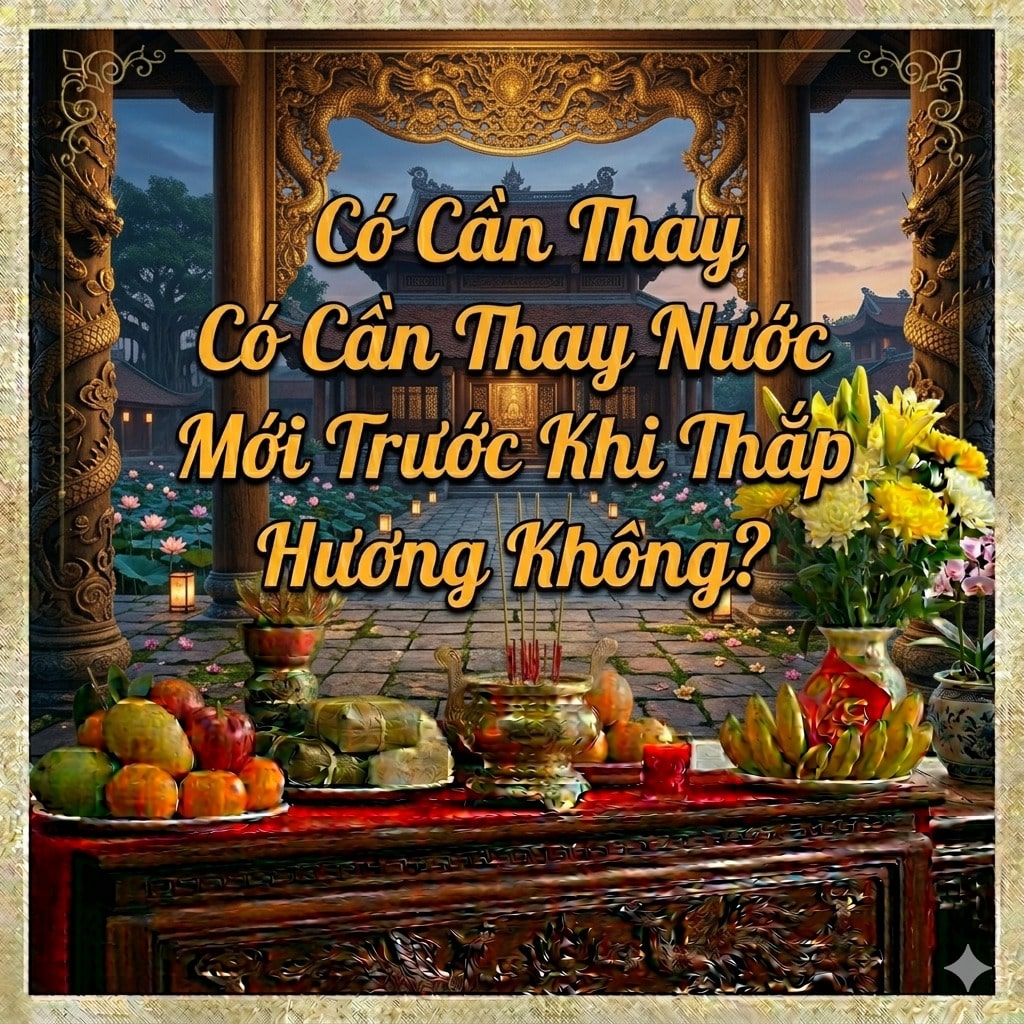 Có cần thay nước mới trước khi thắp hương không?