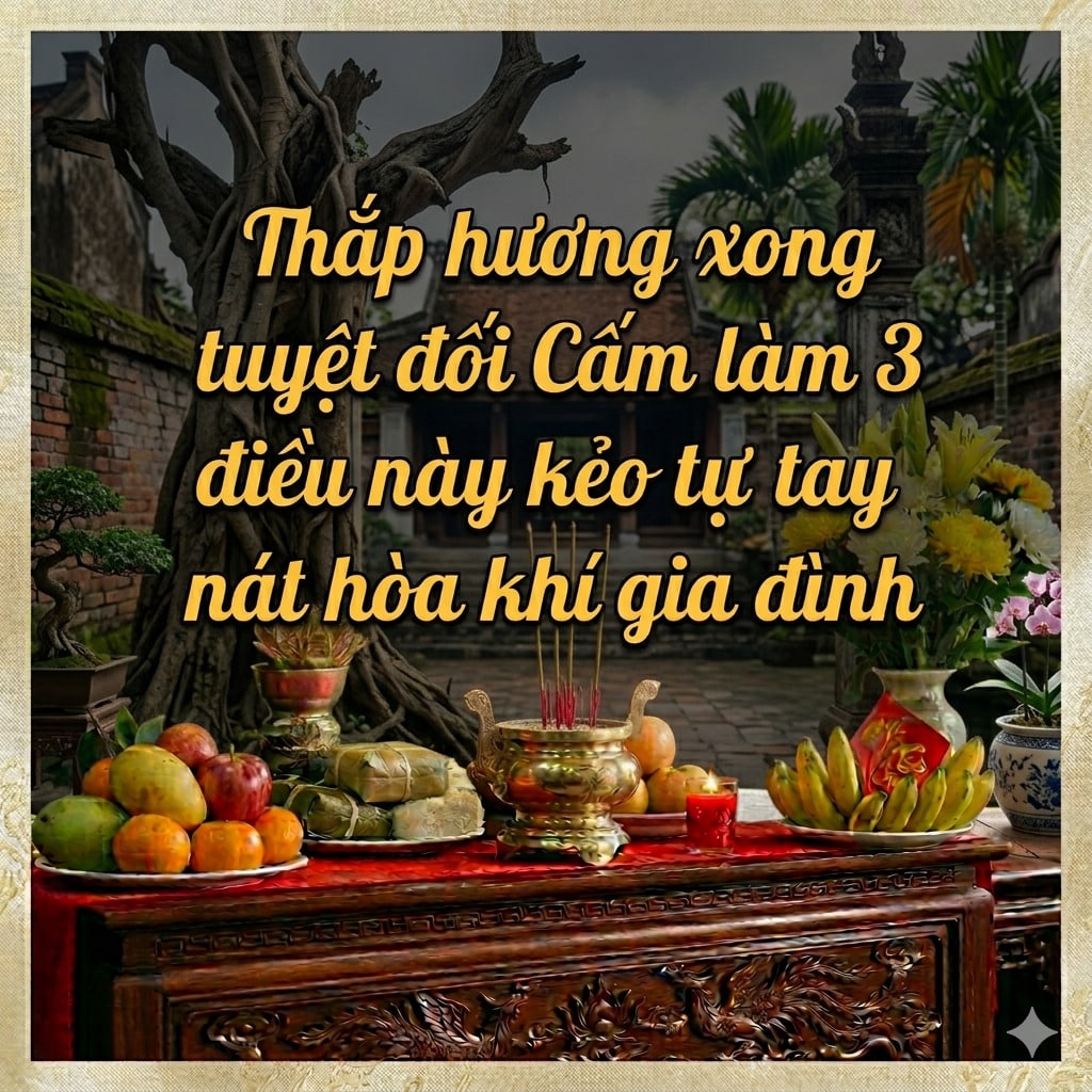 Thắp hương xong tuyệt đối cấm làm 3 điều này kẻo tự tay làm nát hòa khí gia đình