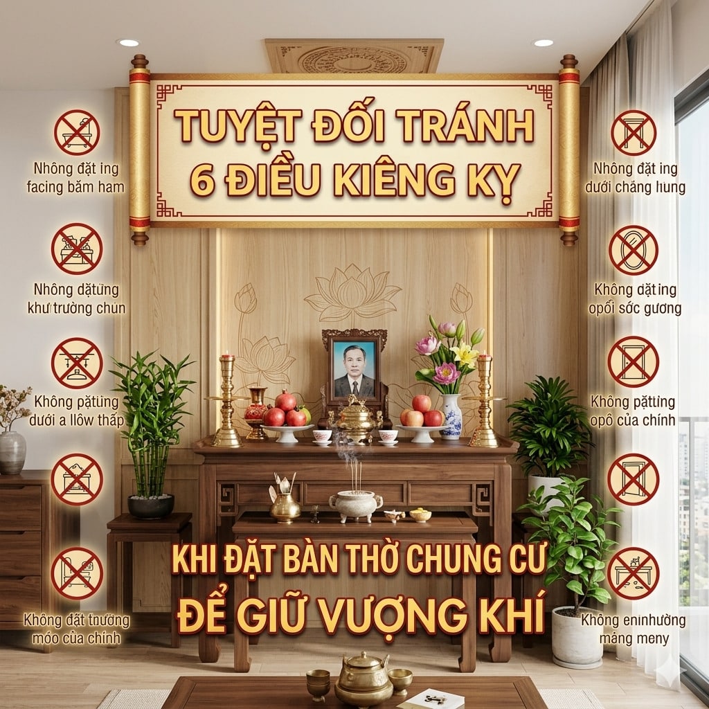 Tuyệt Đối Tránh 6 Điều Kiêng Kỵ Khi Đặt Bàn Thờ Chung Cư Để Giữ Vượng Khí