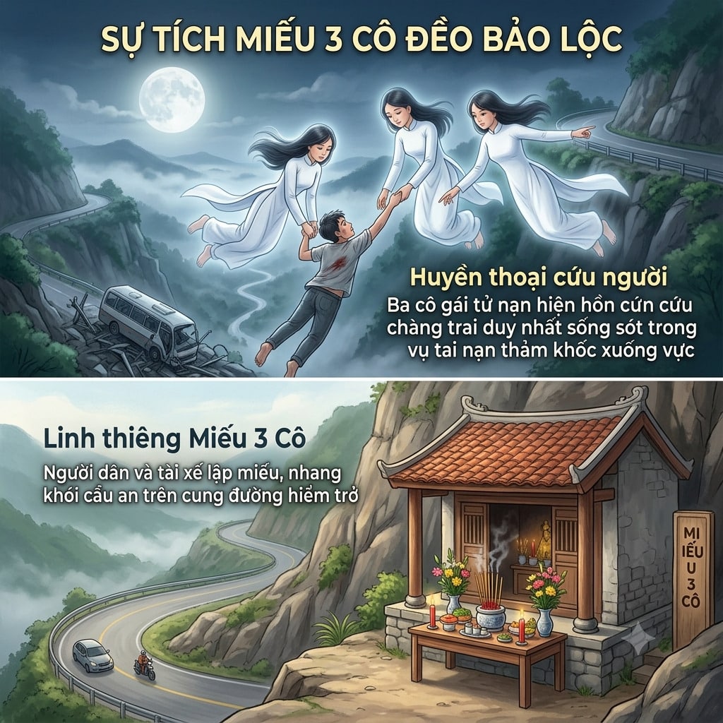 Sự tích Miếu 3 Cô Đèo Bảo Lộc