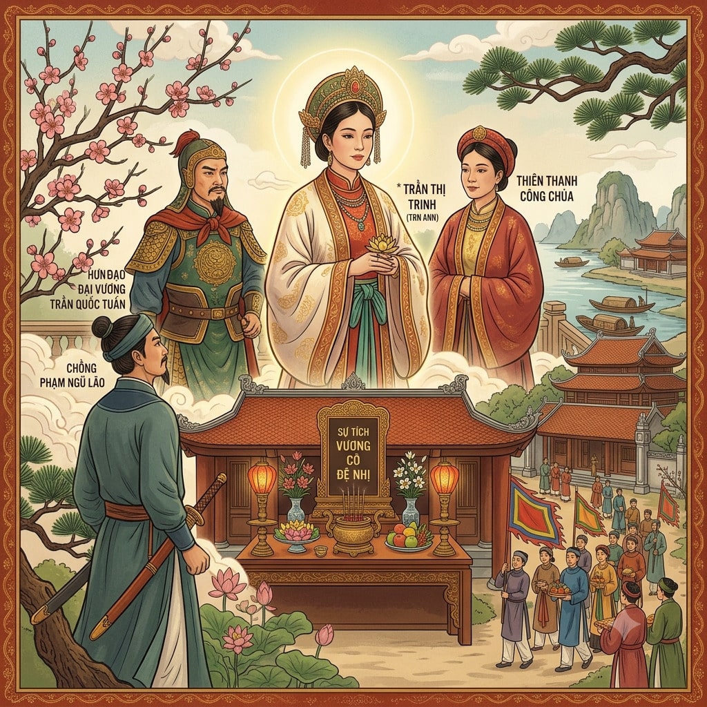 Sự tích Vương Cô Đệ Nhị (Đền Trần) & Bí quyết dâng lễ