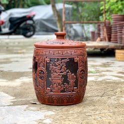 Hũ gạo sành Phú quý đỏ
