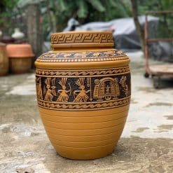 Chum sành trống đồng men vàng Đông Sơn Âu Lạc