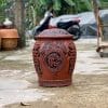 Hũ gạo sành Phúc Lộc Thọ đỏ