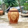 Hũ gạo sành Phúc Lộc Thọ Vàng