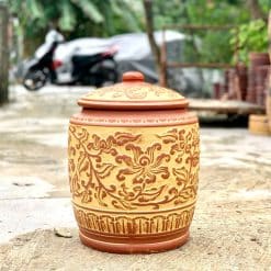 Hũ gạo sành sen cổ vàng