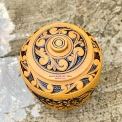 Hũ gạo sành sen cá vàng khung tròn