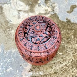 Hũ gạo sành thổ cẩm đỏ