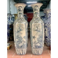 Lục bình sứ tứ quý men rạn vẽ thường
