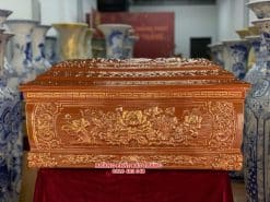 Quách tiểu sứ hoa sen men hoàng thổ vẽ vàng kim 24k