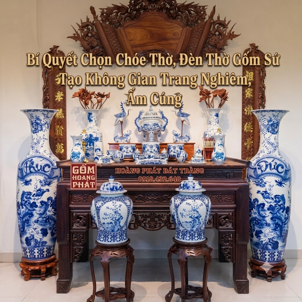 Bí Quyết Chọn Chóe Thờ, Đèn Thờ Gốm Sứ Tạo Không Gian Trang Nghiêm, Ấm Cúng