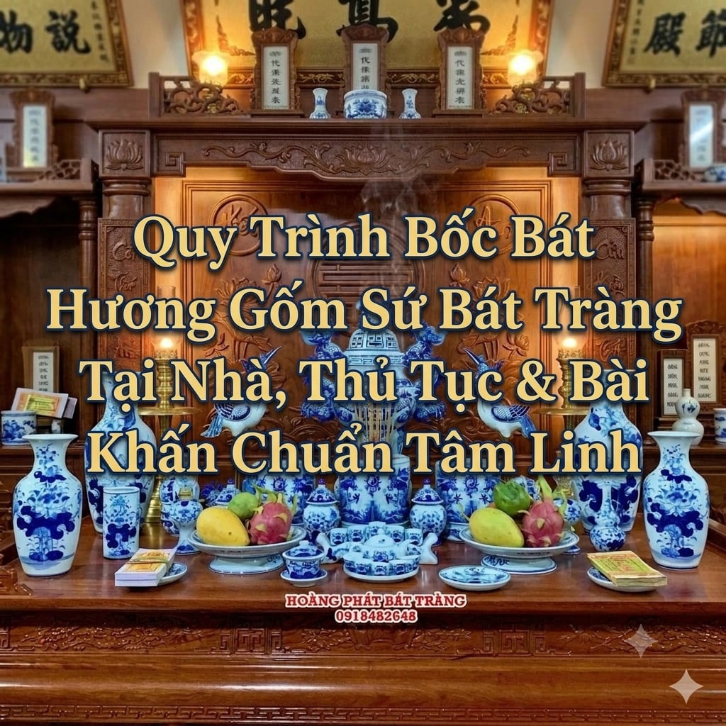 Quy Trình Bốc Bát Hương Gốm Sứ Bát Tràng Tại Nhà, Thủ Tục & Bài Khấn Chuẩn Tâm Linh