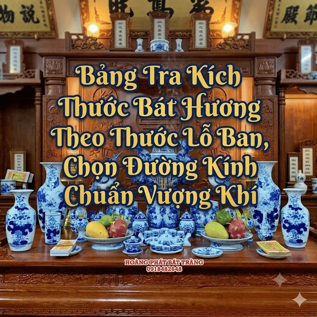 Bảng Tra Kích Thước Bát Hương Theo Thước Lỗ Ban, Chọn Đường Kính Chuẩn Vượng Khí