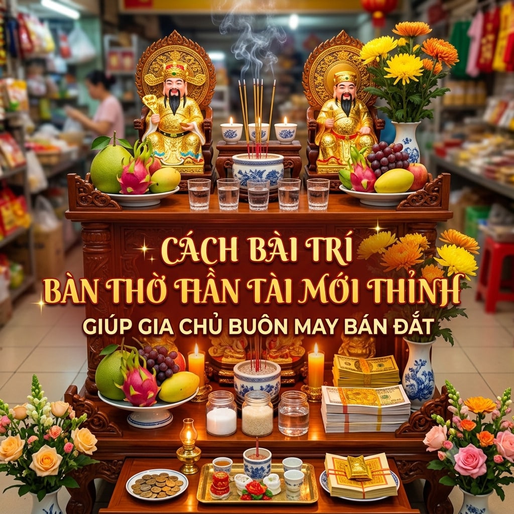 Cách Bài Trí Bàn Thờ Thần Tài Mới Thỉnh Giúp Gia Chủ Buôn May Bán Đắt