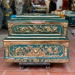 Quách tiểu sứ sen đứng mạ vàng cao cấp cỡ Đại