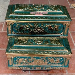 Quách tiểu sứ sen đứng mạ vàng cao cấp cỡ Đại