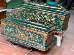 Quách tiểu sứ sen đứng mạ vàng cao cấp cỡ Đại