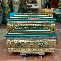 Quách tiểu sứ sen phình mạ vàng cao cấp cỡ Đại