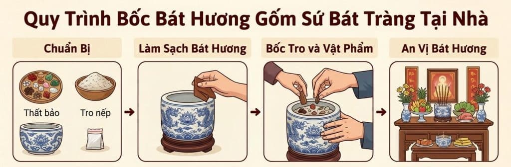 Quy Trình Bốc Bát Hương Gốm Sứ Bát Tràng Tại Nhà