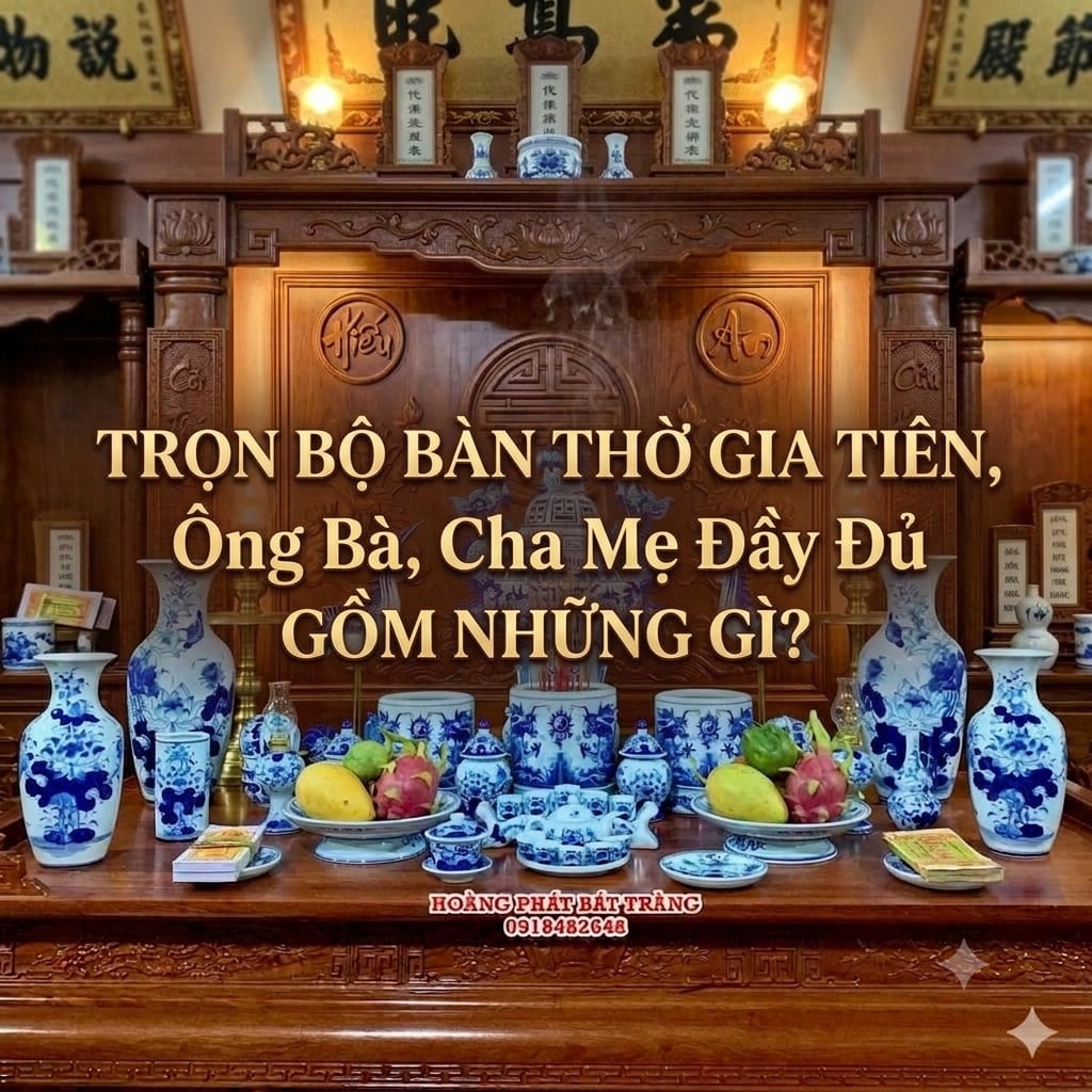 Trọn Bộ Bàn Thờ Gia Tiên, Ông Bà, Cha Mẹ Đầy Đủ Gồm Những Gì?