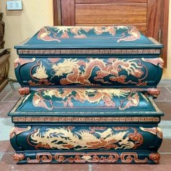 Alternative view of Quách tiểu sành Song Linh xanh lục mái Vòm cỡ Đại QTSA110