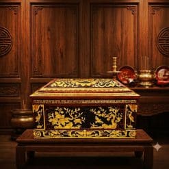 Quách tiểu sành tứ bình vạn phúc cỡ Đại dát vàng QTSA109