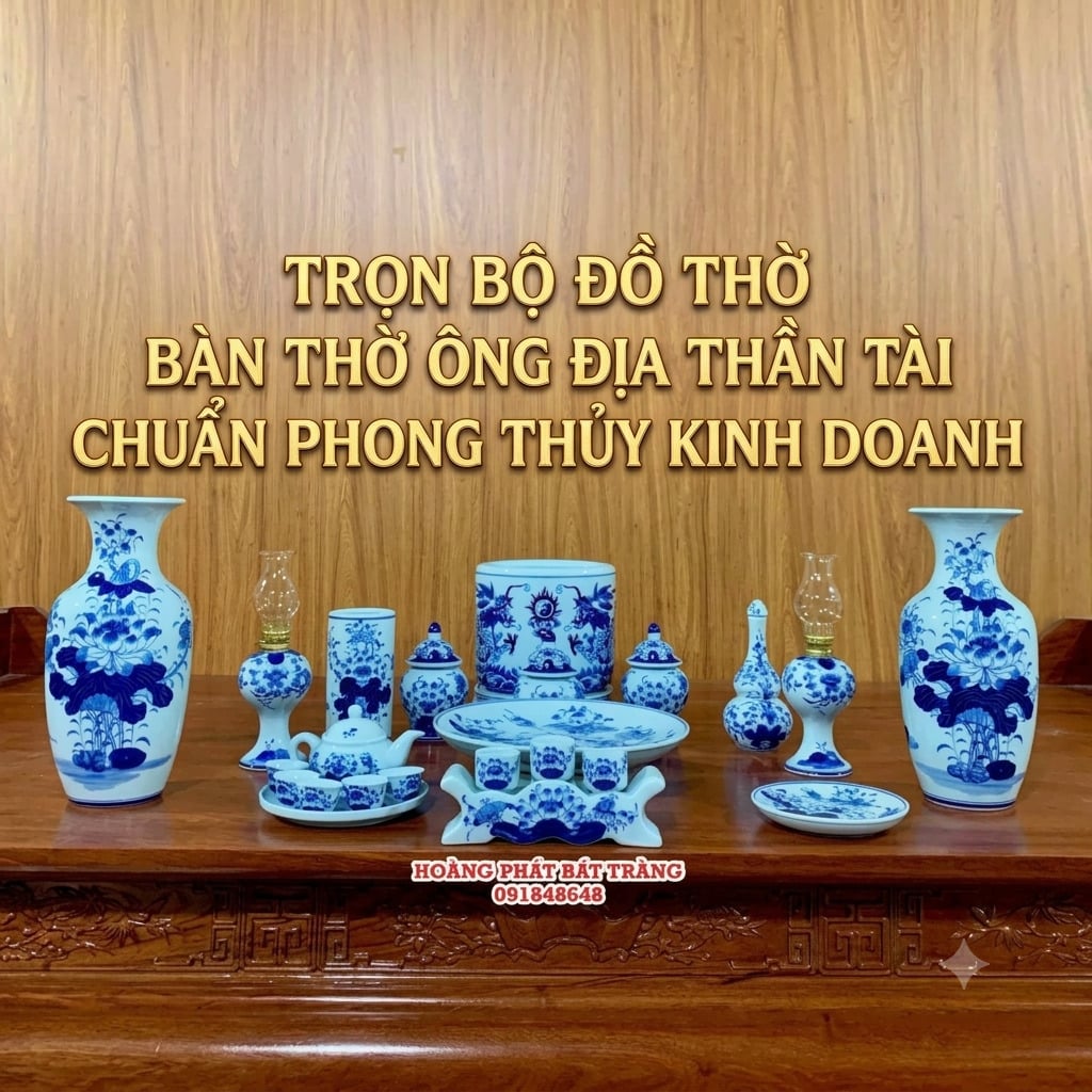 Trọn Bộ Đồ Thờ Bàn Thờ Ông Địa Thần Tài Chuẩn Phong Thủy Kinh Doanh